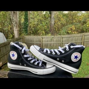 Black and white high top Converse